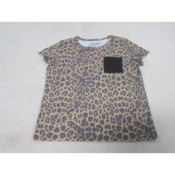 Crazy Train Shirt Womens Medium Leopard Print Pocket Short Sleeve Tee Graphic - Picture 1 of 7